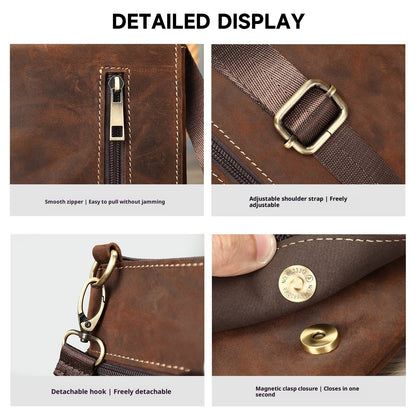 Beatrice - Retro First Layer Cowhide Crazy Crossbody Bag