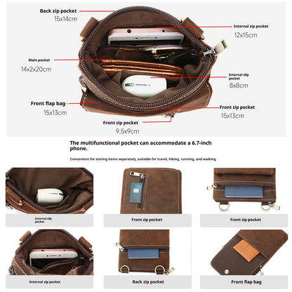 Beatrice - Retro First Layer Cowhide Crazy Crossbody Bag